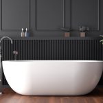 How far should a freestanding tub be from the wall?